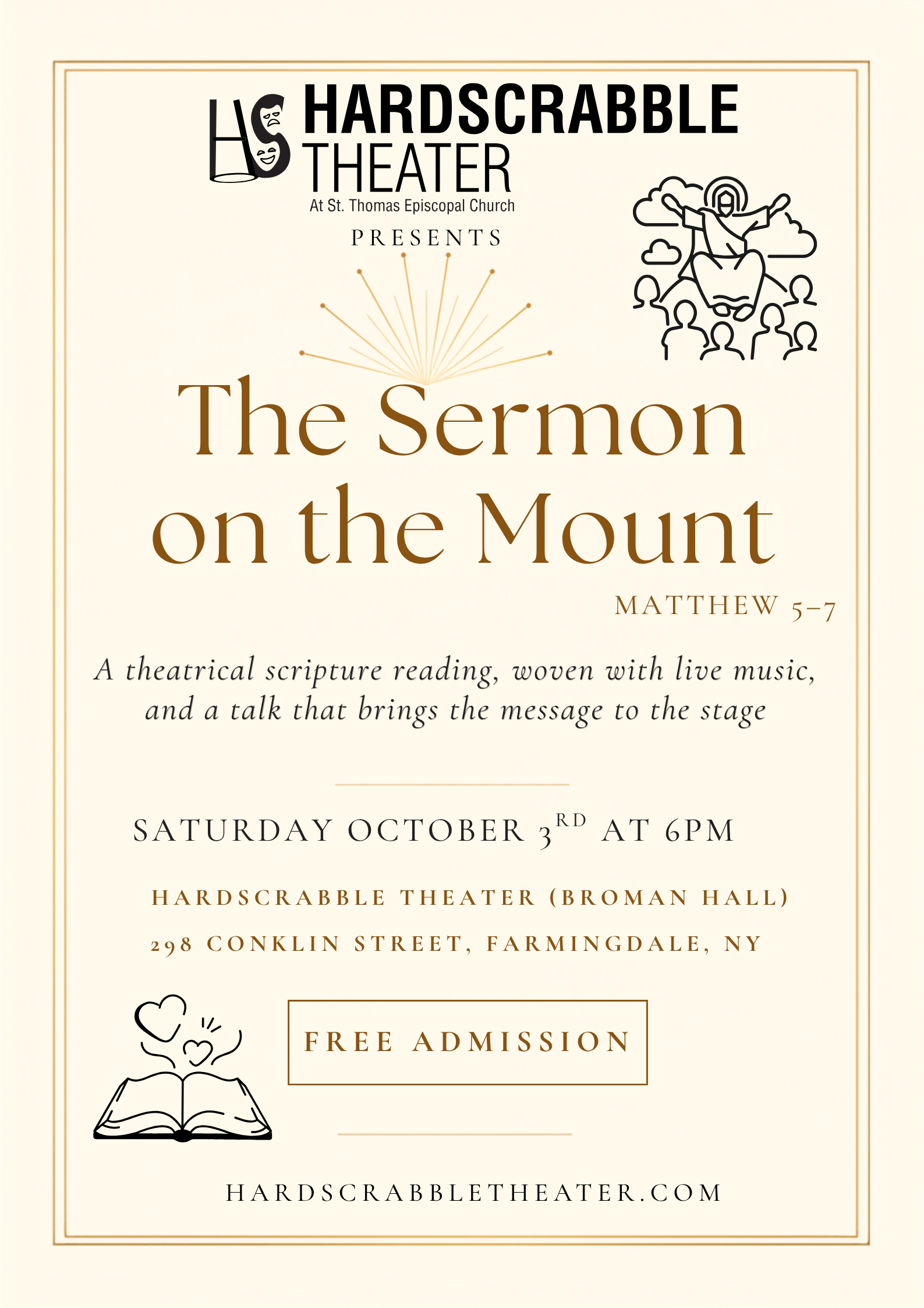 hardscrabble theater presents sermon on the mount